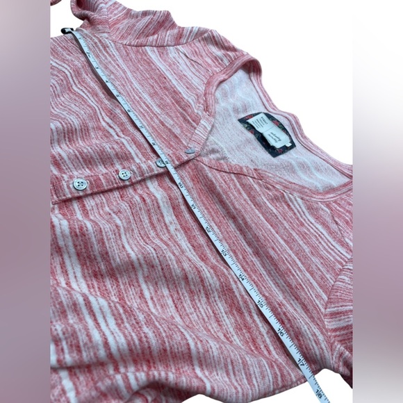 Anthropologie Saturday Sunday Red Poppy Pink Spacedye Chemise Knit Dress M - Picture 6 of 11